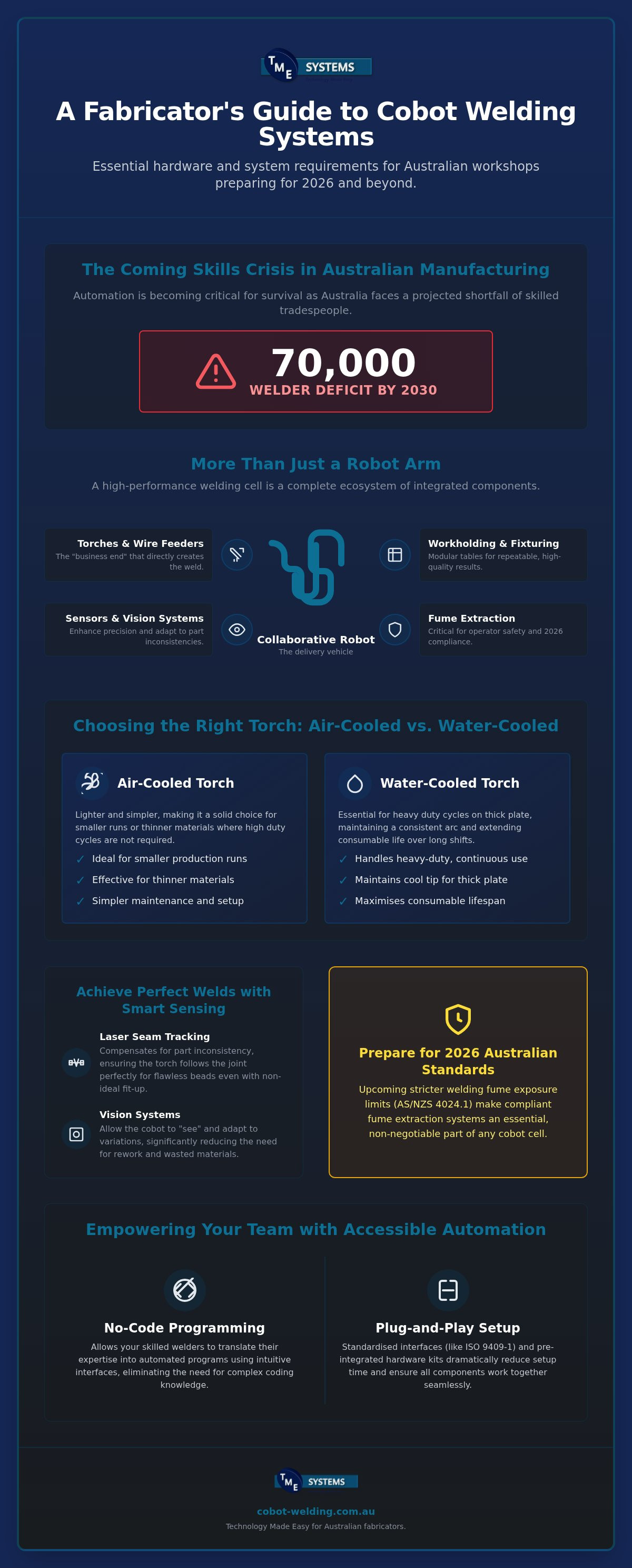 Cobot Welding System Requirements: The 2026 Australian Fabricator’s Guide infographic