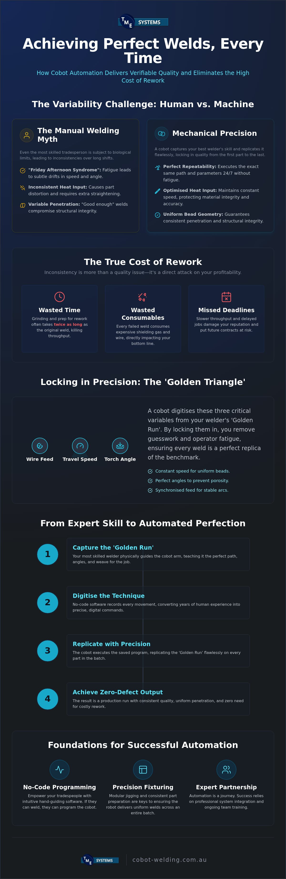 Consistent Welds with Cobots: Guide for Fabricators infographic