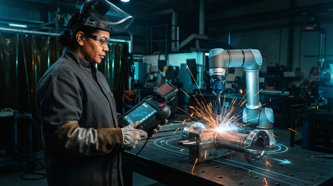Programming a weld without code: paths, settings and timing